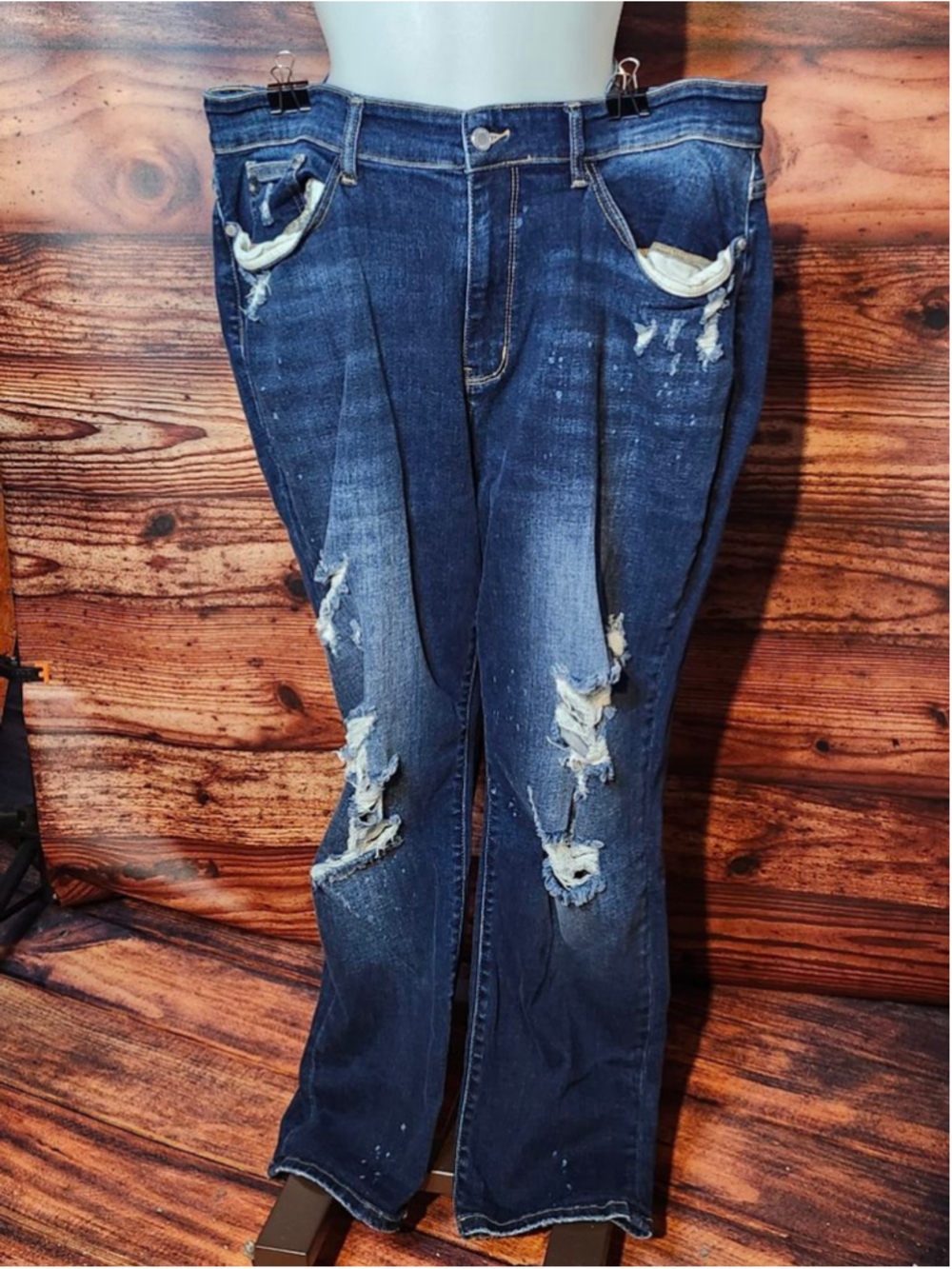 Women's Judy Blue Blue Distressed Boyfriend Jeans 22W
